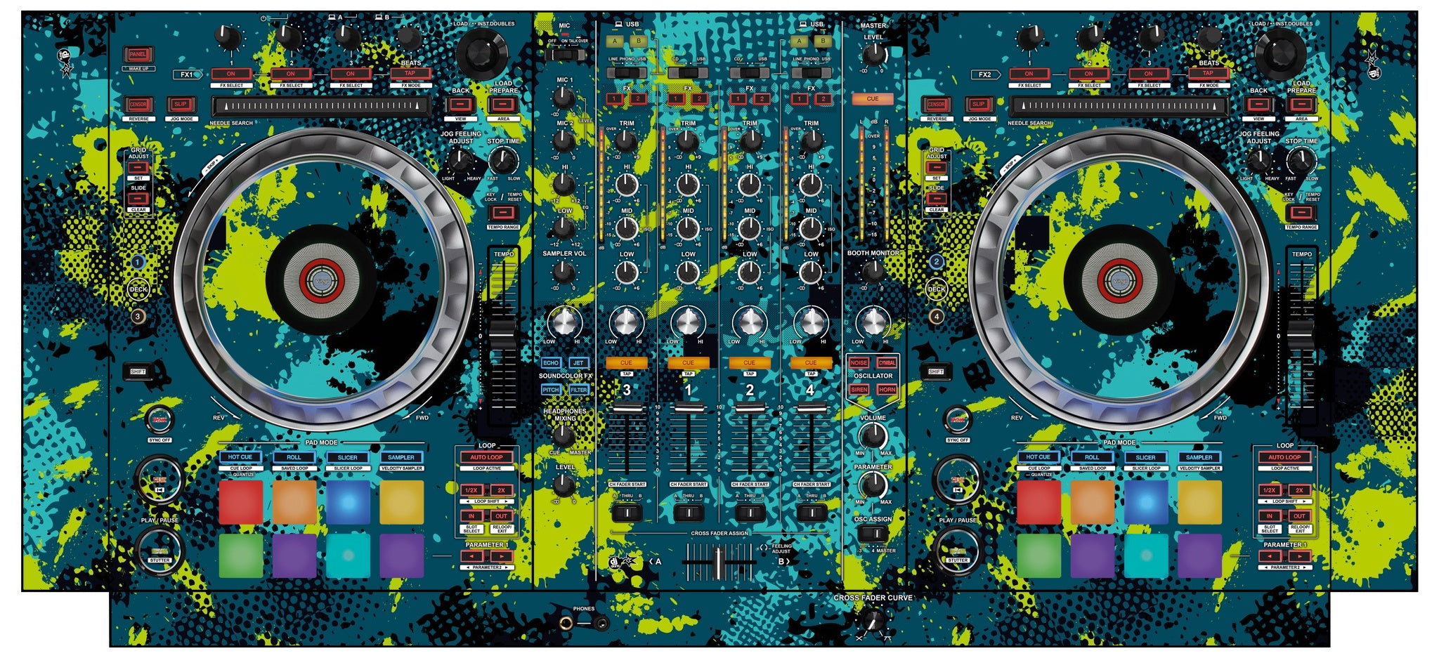 Pioneer DJ DDJ SZ Skin Conflict Green