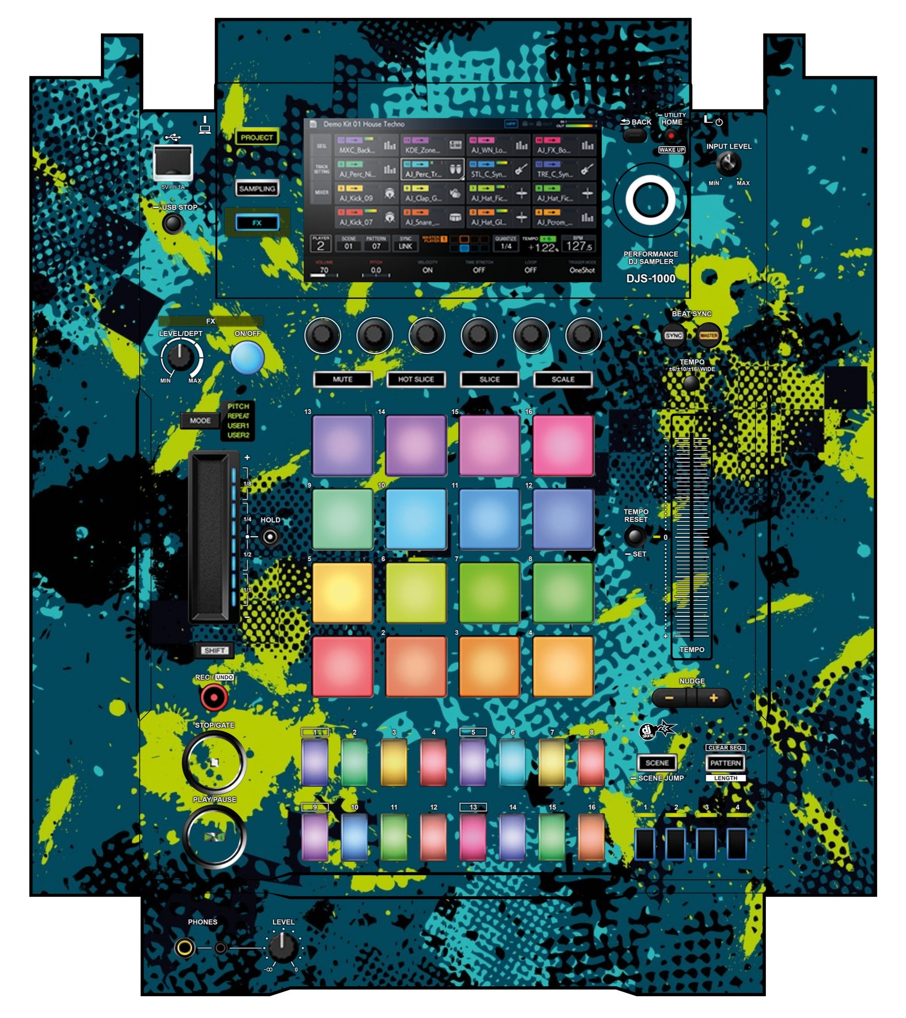 Pioneer DJ DJS 1000 Skin Conflict Green