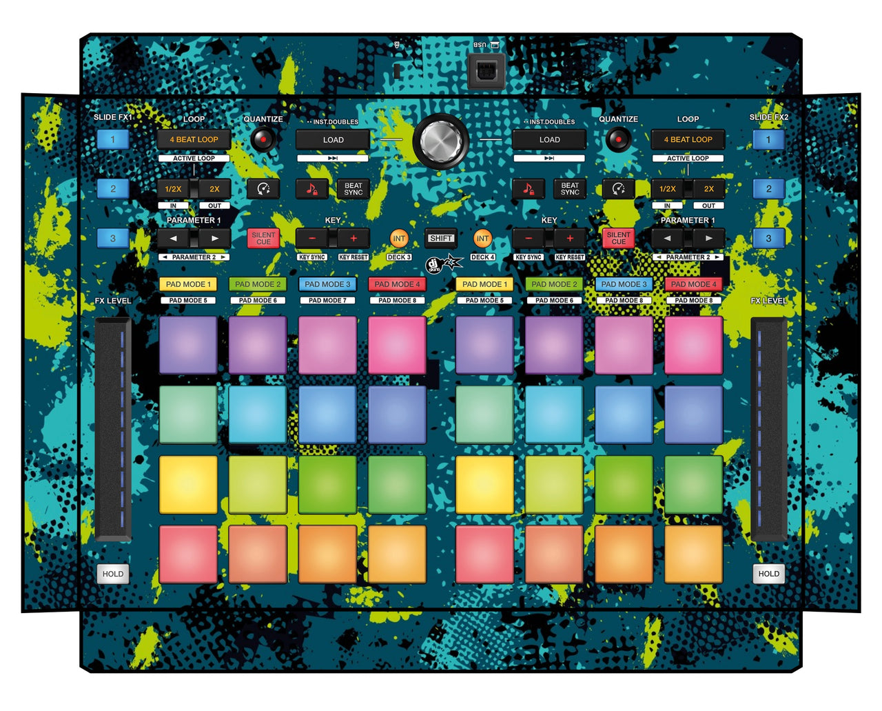 Pioneer DJ DDJ XP 2 Skin Conflict Green