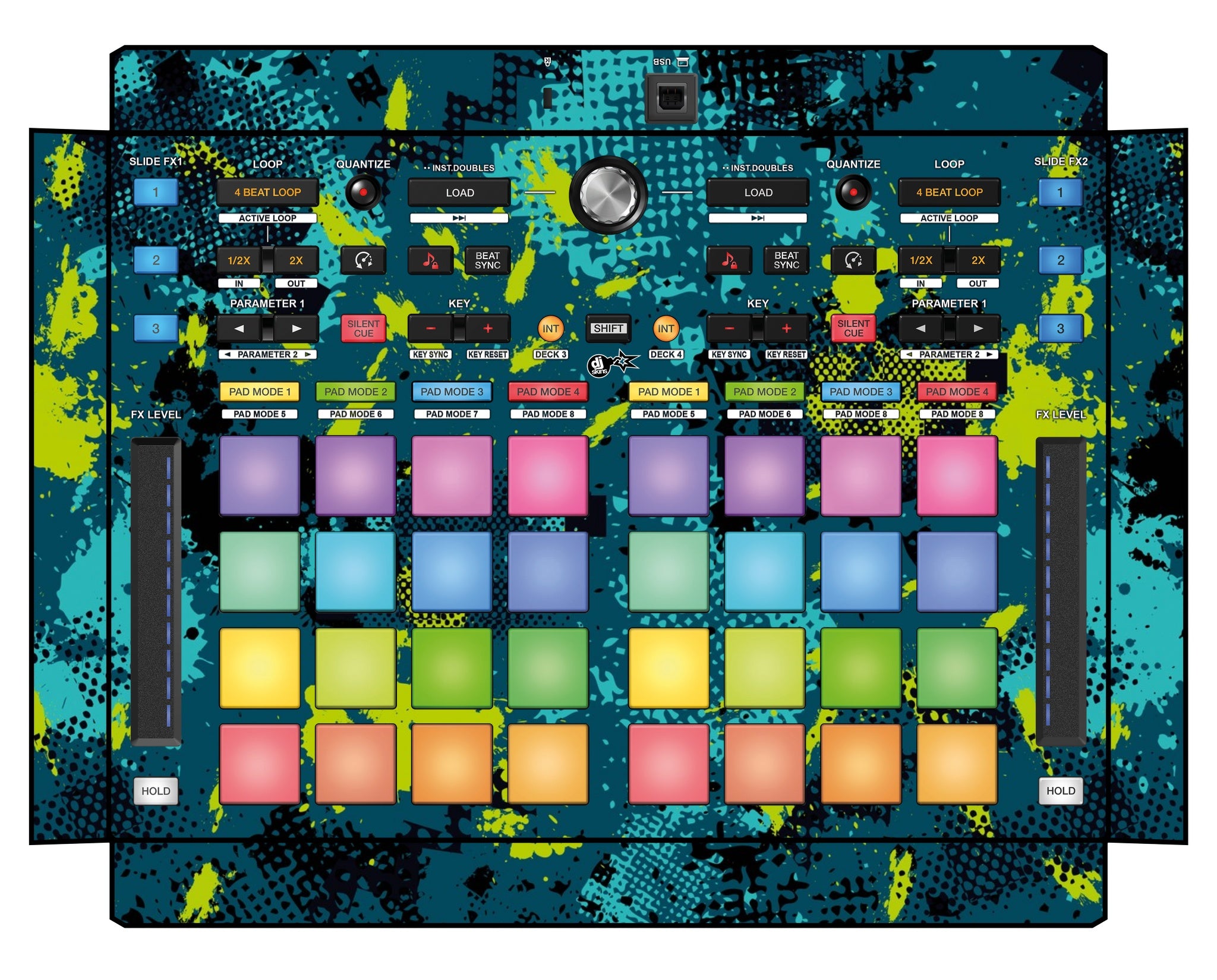 Pioneer DJ DDJ XP 2 Skin Conflict Green