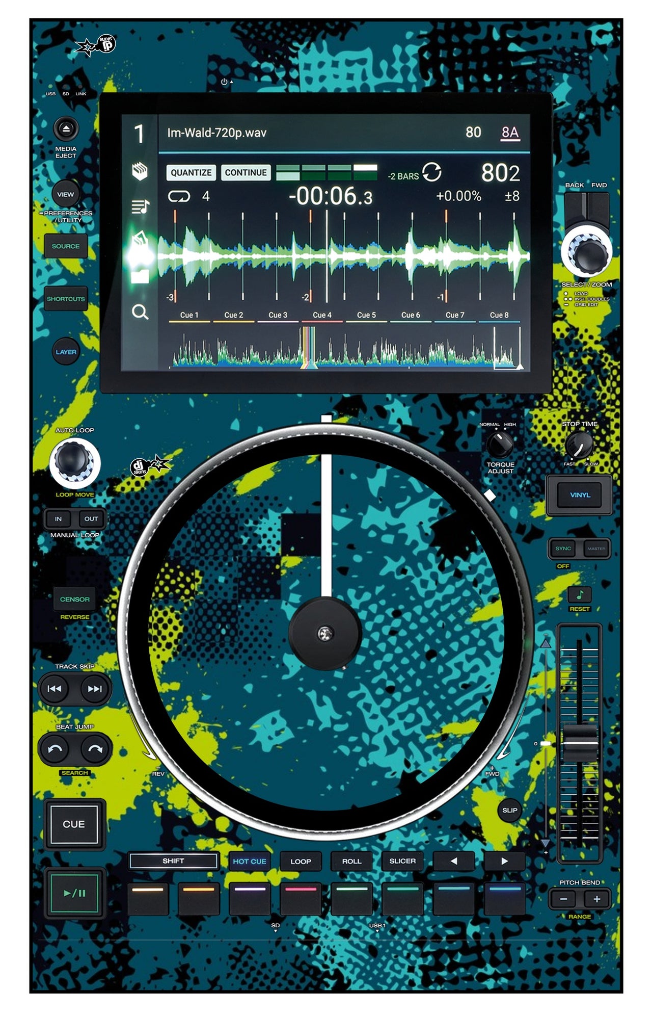 Denon DJ SC 6000 M Skin Conflict Green