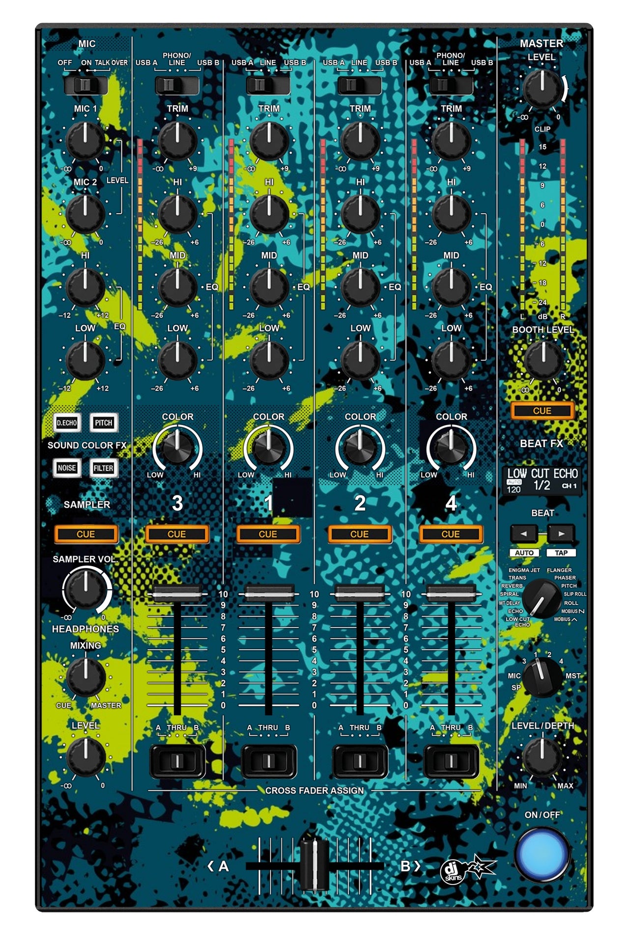 Pioneer DJ DDJ 1000 SRT MIXER Skin Conflict Green