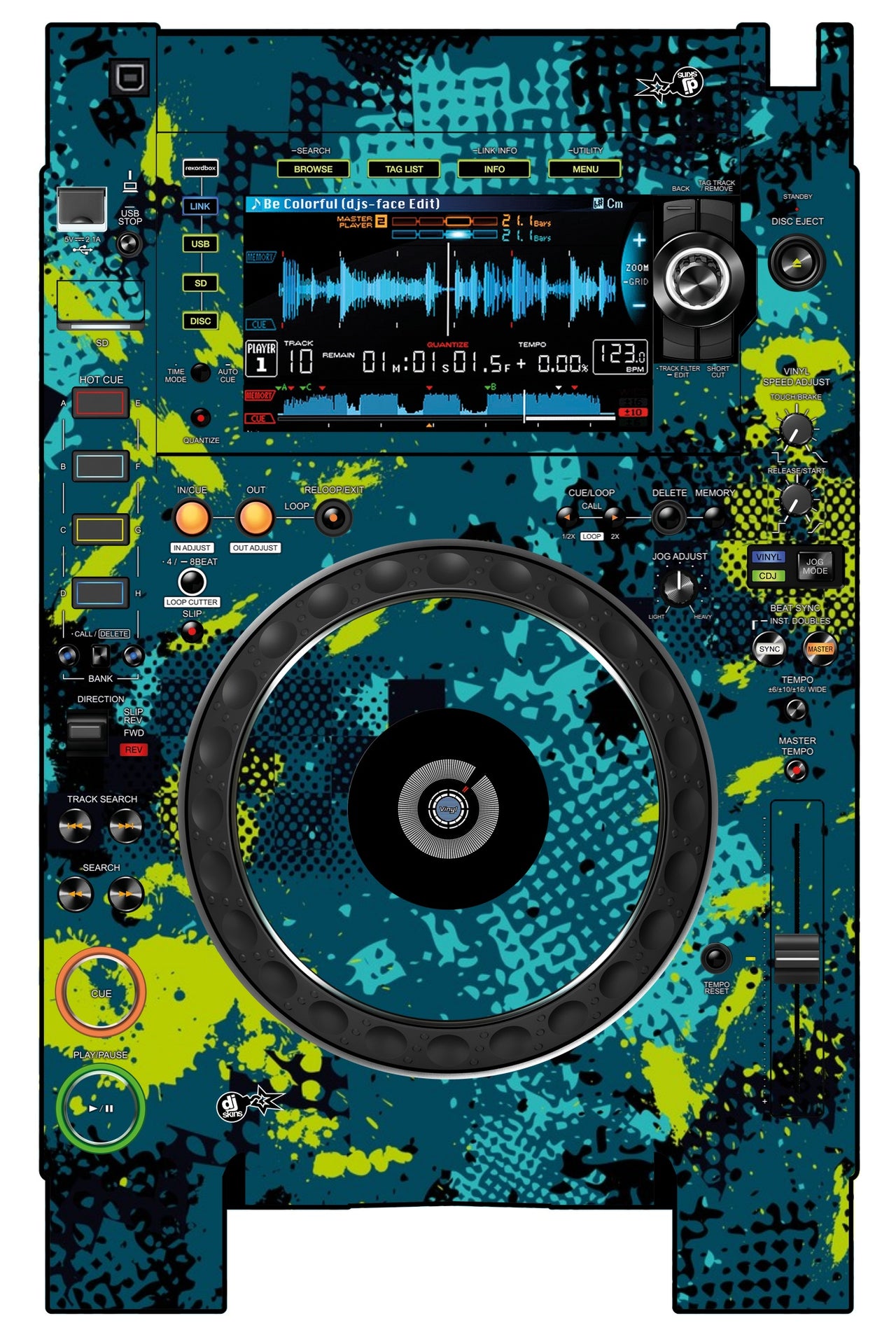Pioneer DJ CDJ 2000 NEXUS 2 Skin Conflict Green