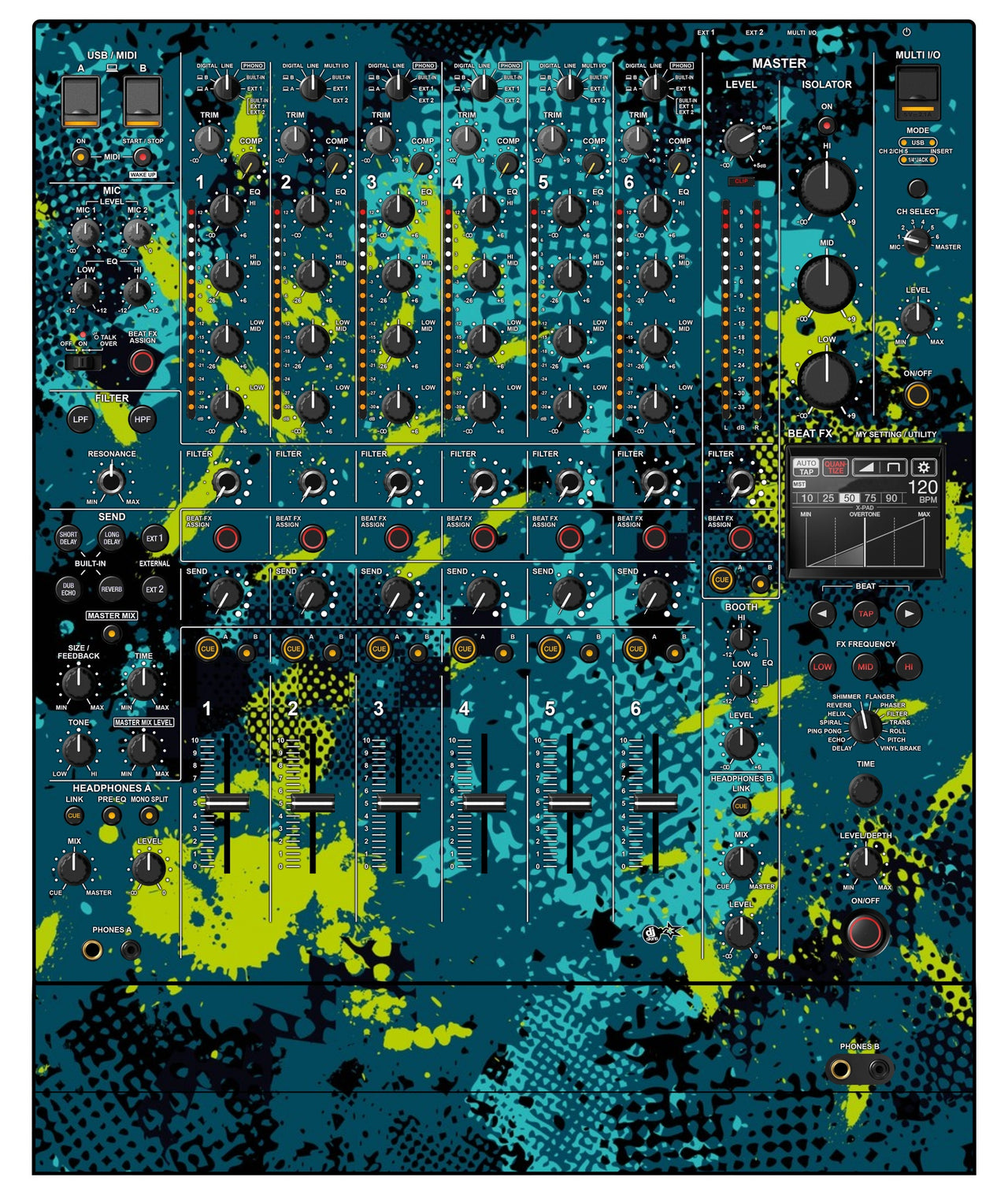 Pioneer DJ DJM V10 LF Skin Conflict Green