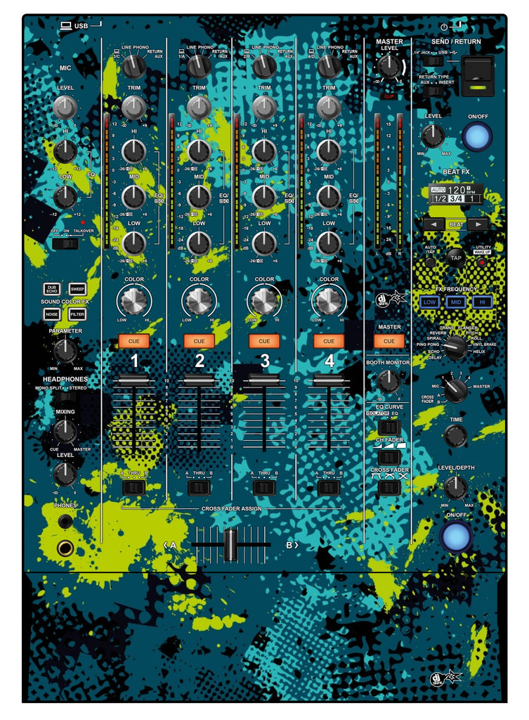 Pioneer DJ DJM 750 MK2 Skin Conflict Green