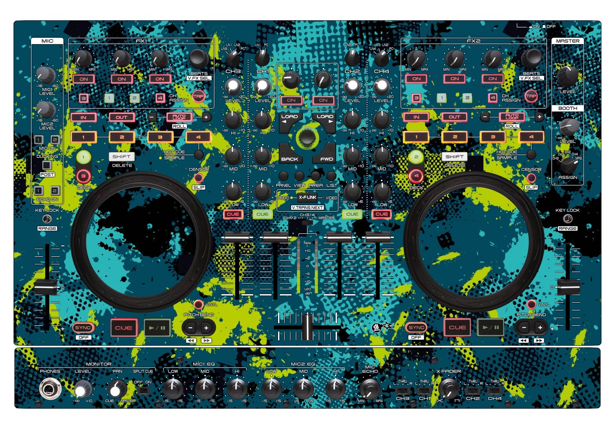 Denon DJ MC 6000 MK2 Skin Conflict Green