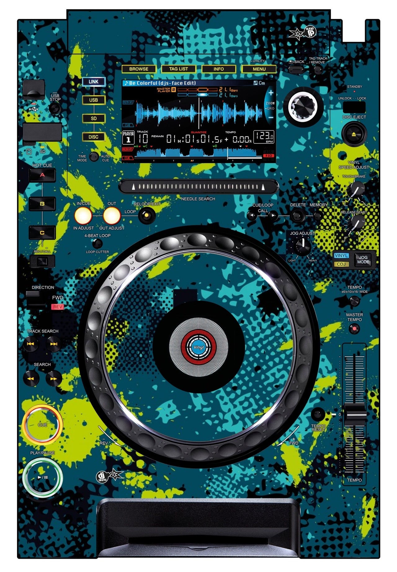 Pioneer DJ CDJ 2000 Skin Conflict Green