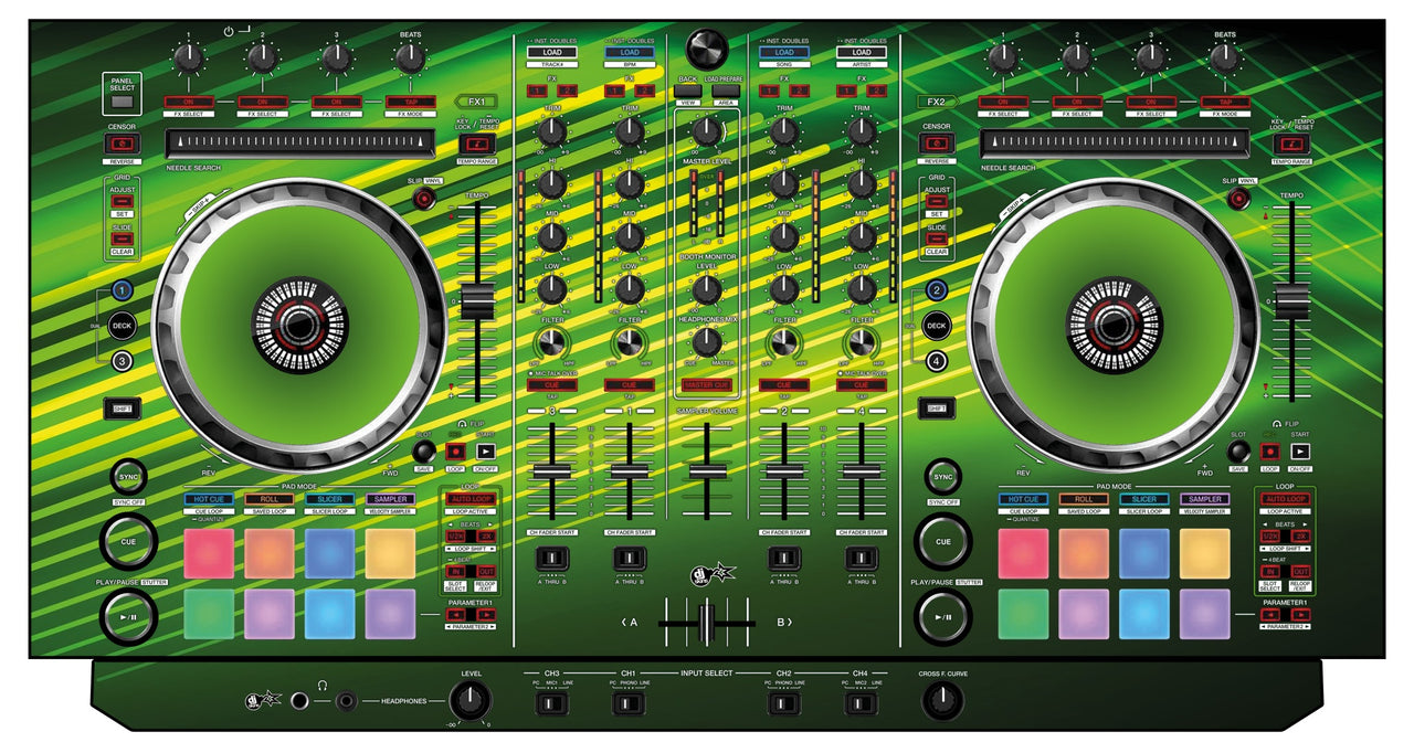 Pioneer DJ DDJ SX 2 Skin Green Lazer