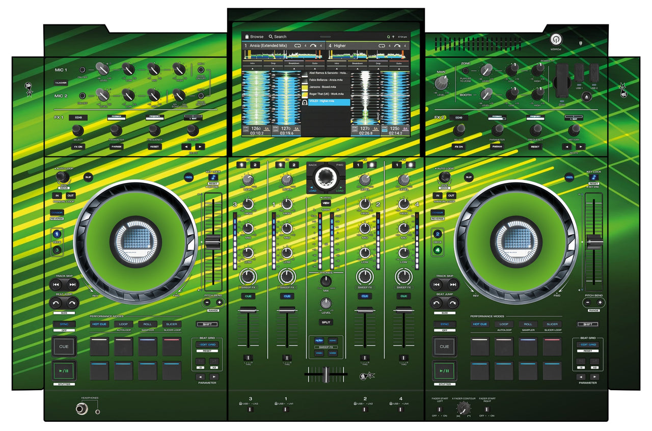 Denon DJ PRIME 4+ Skin Green Lazer