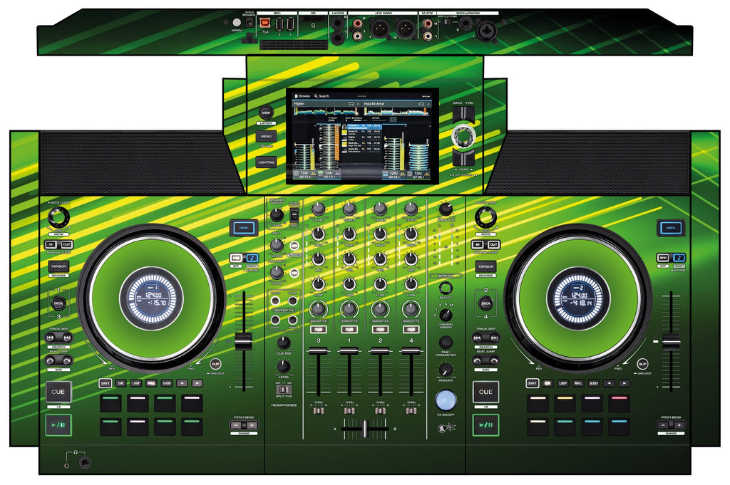 Denon DJ SC Live 4 Skin Green Lazer