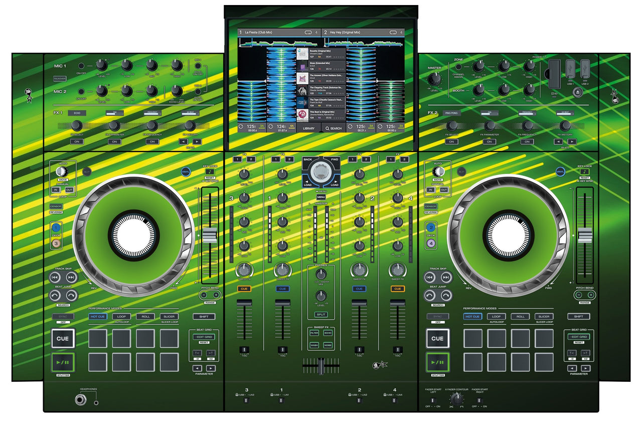 Denon DJ PRIME 4 Skin Green Lazer
