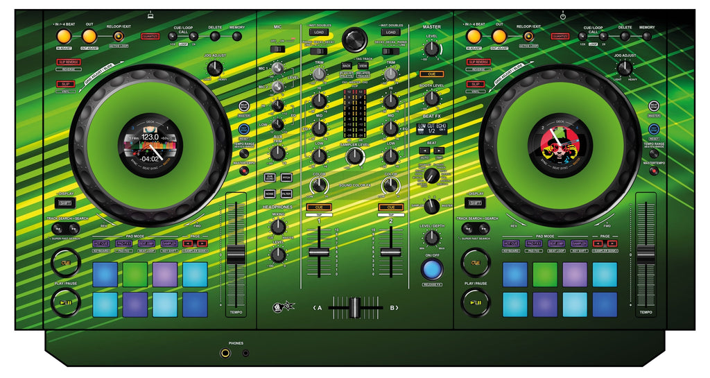 Pioneer DJ DDJ 800 Skin Green Lazer
