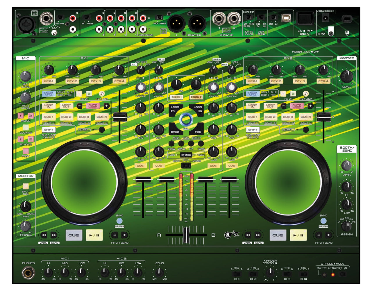Denon DJ MC 6000 Skin Green Lazer