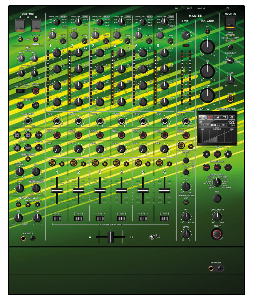 Pioneer DJ DJM V10 Skin Green Lazer