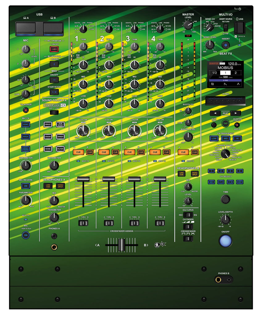 Pioneer DJ DJM A9 Skin Green Lazer