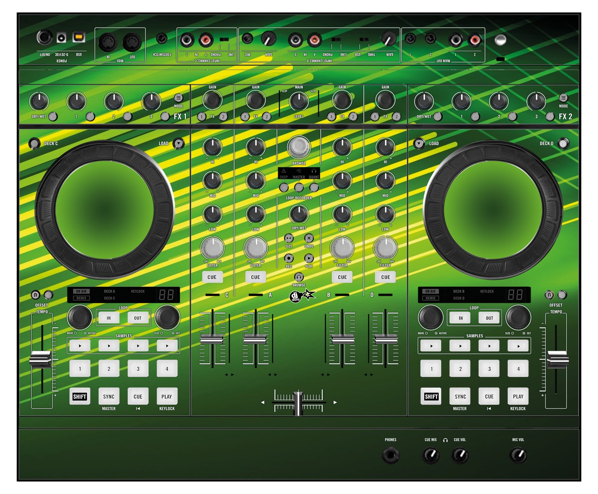 Native Instruments S4 MK1 Skin Green Lazer