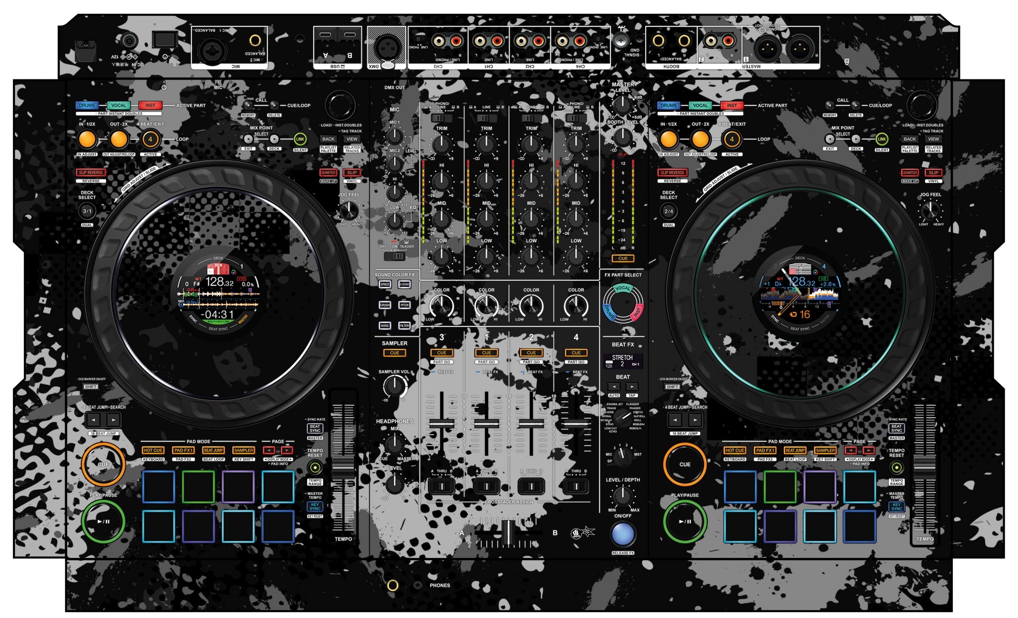 Pioneer DJ DDJ FLX10 Skin Conflict Grey