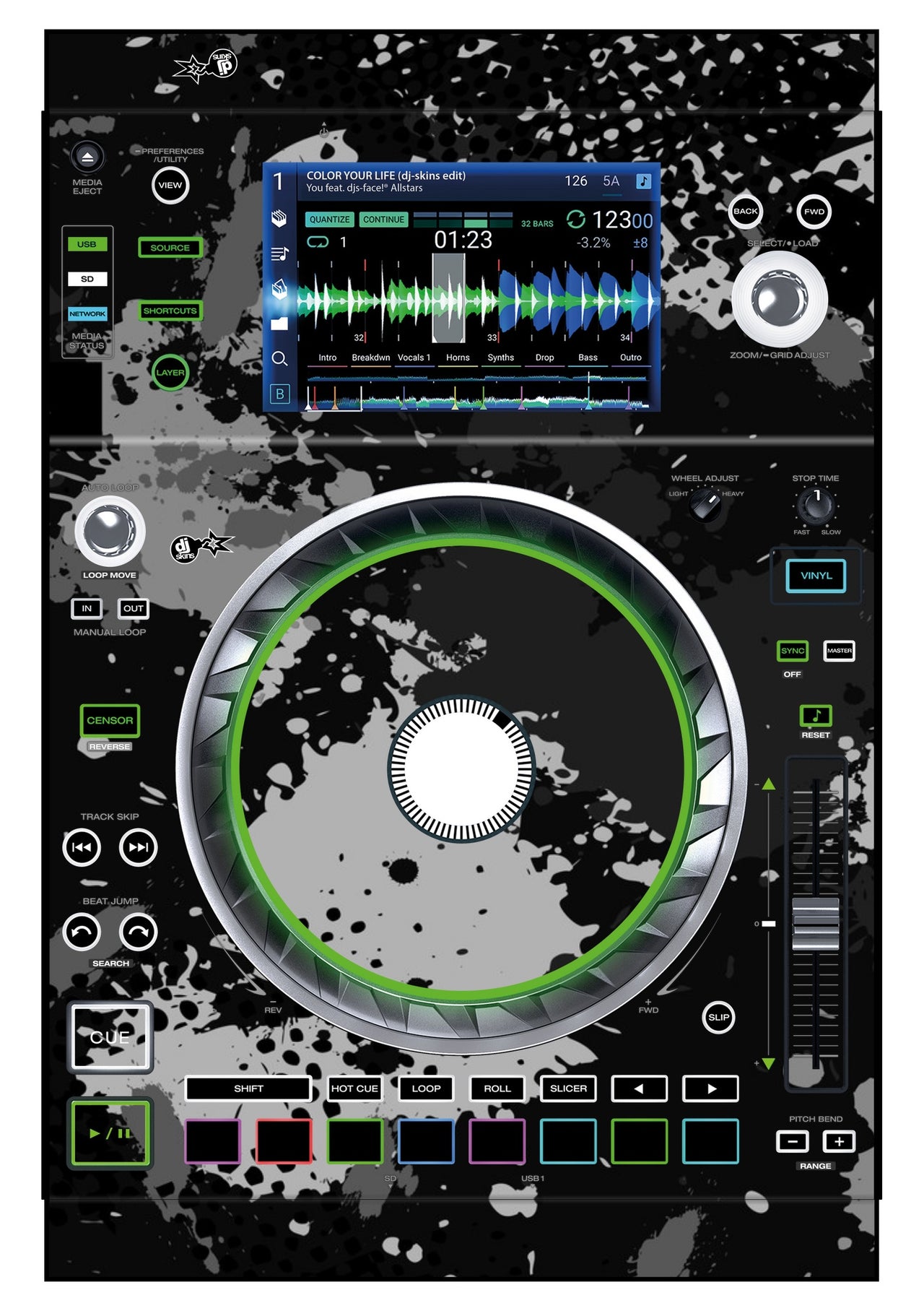 Denon DJ SC 5000 Skin Conflict Grey