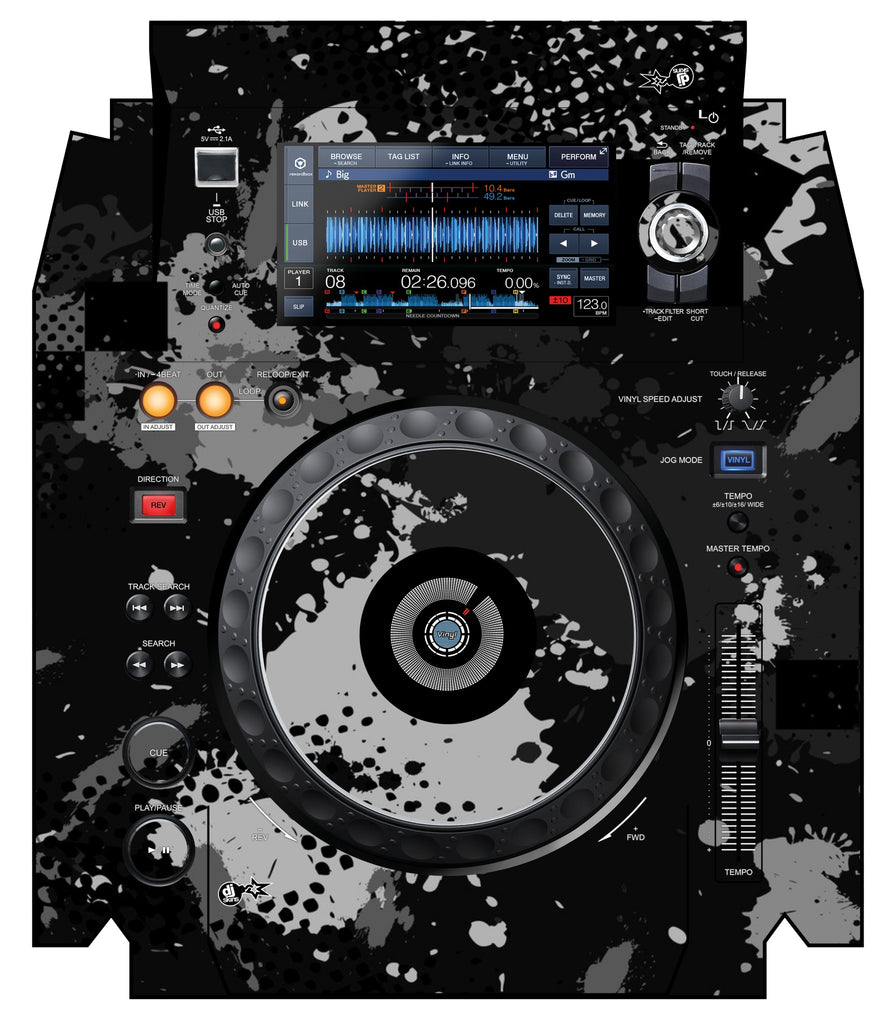 Pioneer DJ XDJ 1000 MK2 Skin Conflict Grey