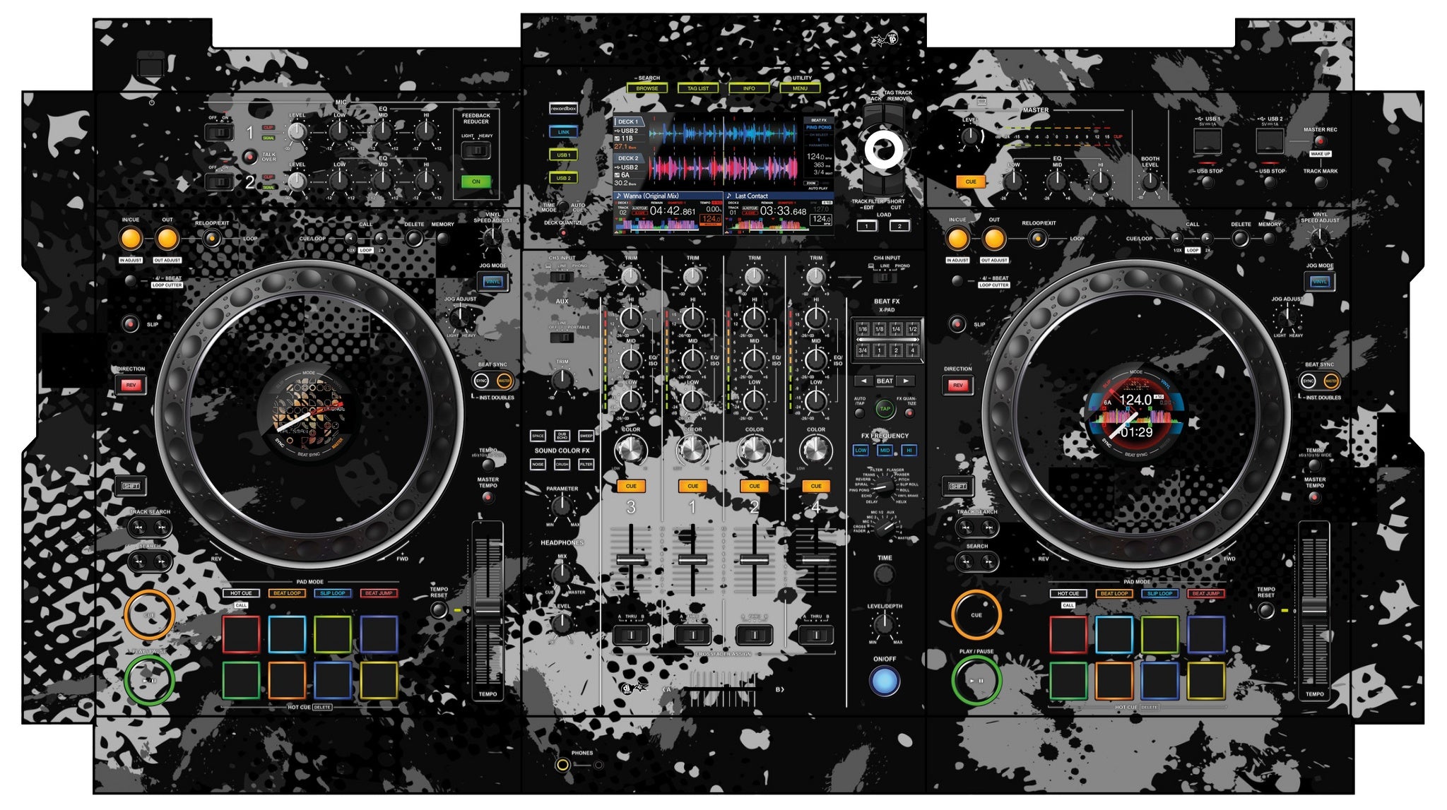 Pioneer DJ XDJ XZ Skin Conflict Grey