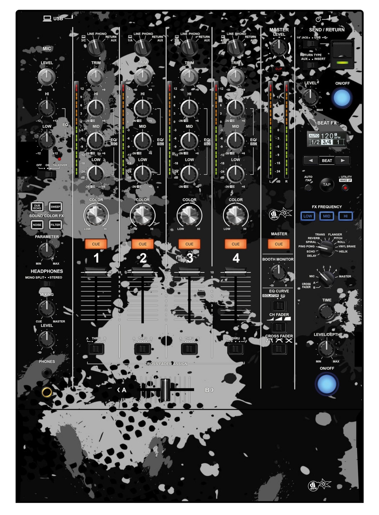 Pioneer DJ DJM 750 MK2 Skin Conflict Grey