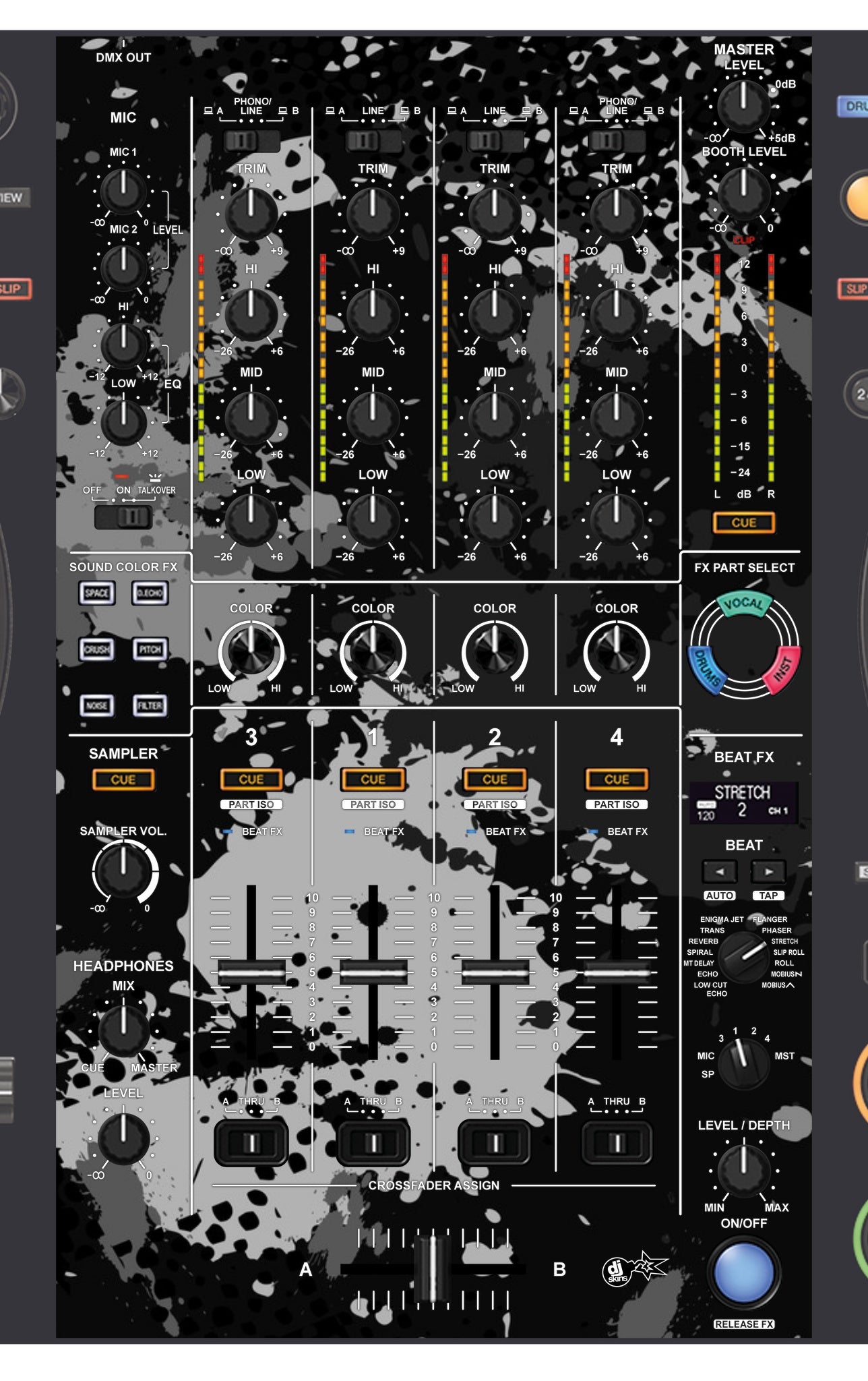 Pioneer DJ DDJ FLX10 MIXER Skin Conflict Grey