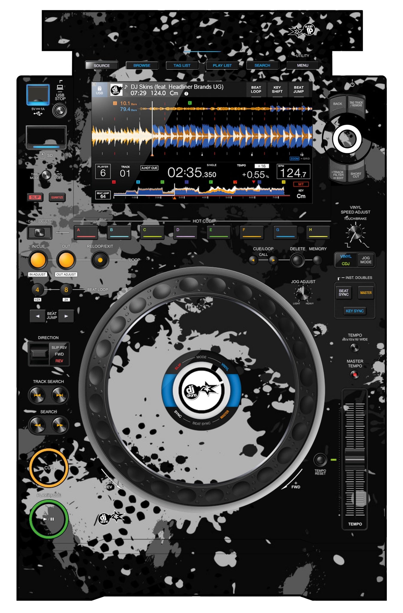 Pioneer DJ CDJ 3000 Skin Conflict Grey