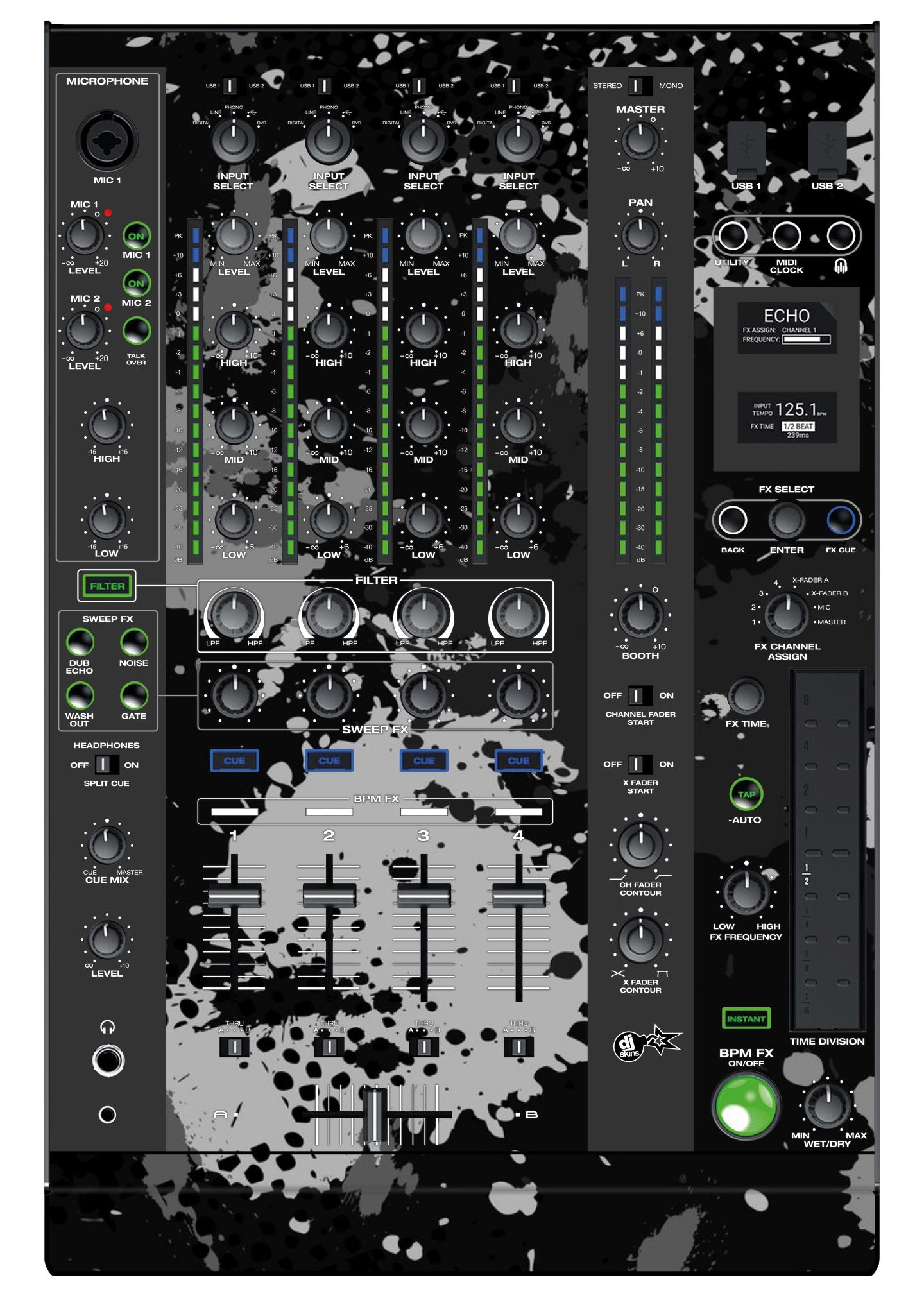 Denon DJ X 1800 Skin Conflict Grey