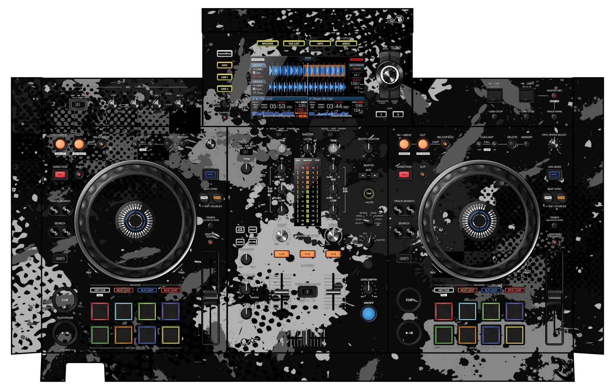 Pioneer DJ XDJ RX 2 Skin Conflict Grey