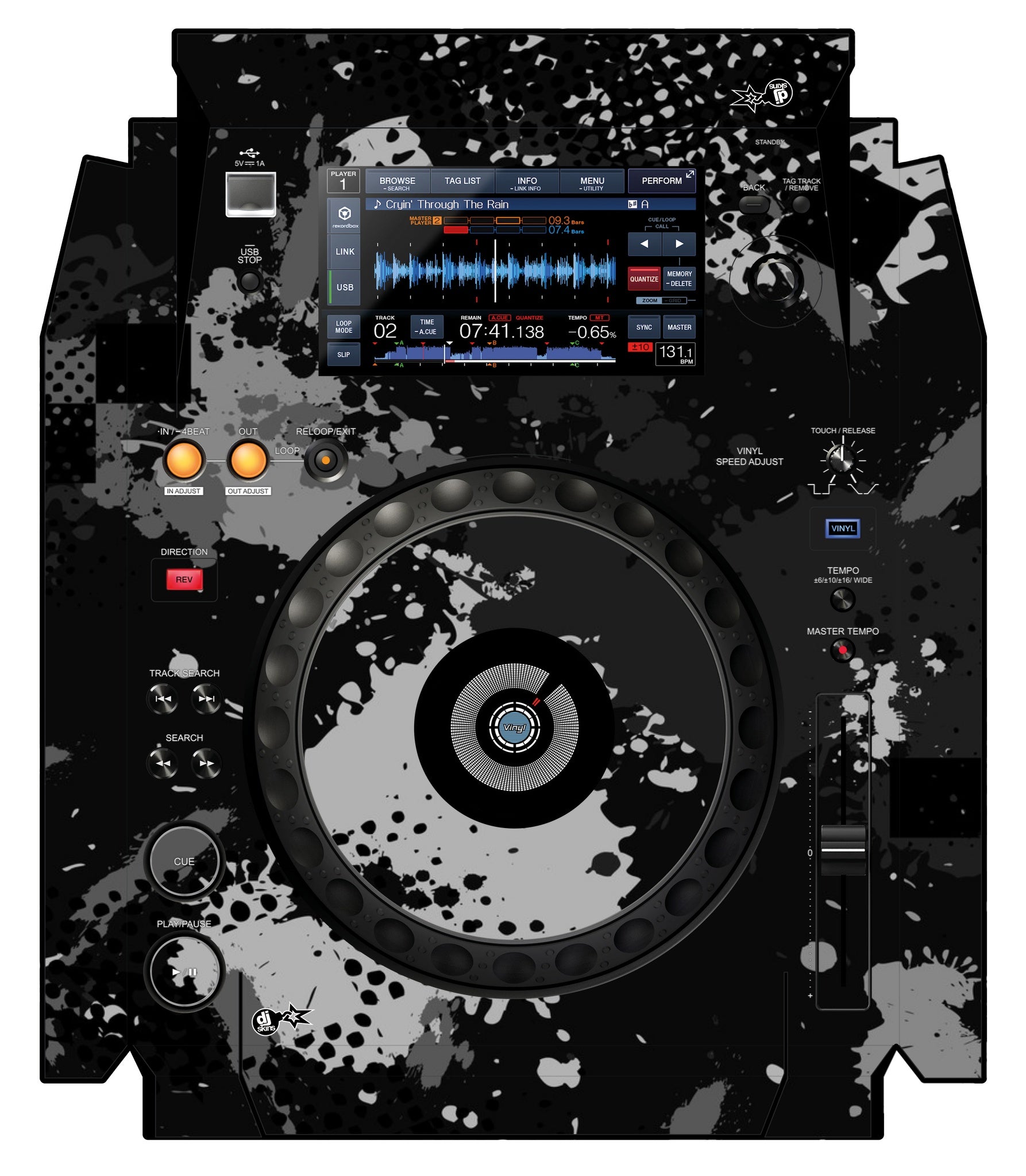 Pioneer DJ XDJ 1000 Skin Conflict Grey