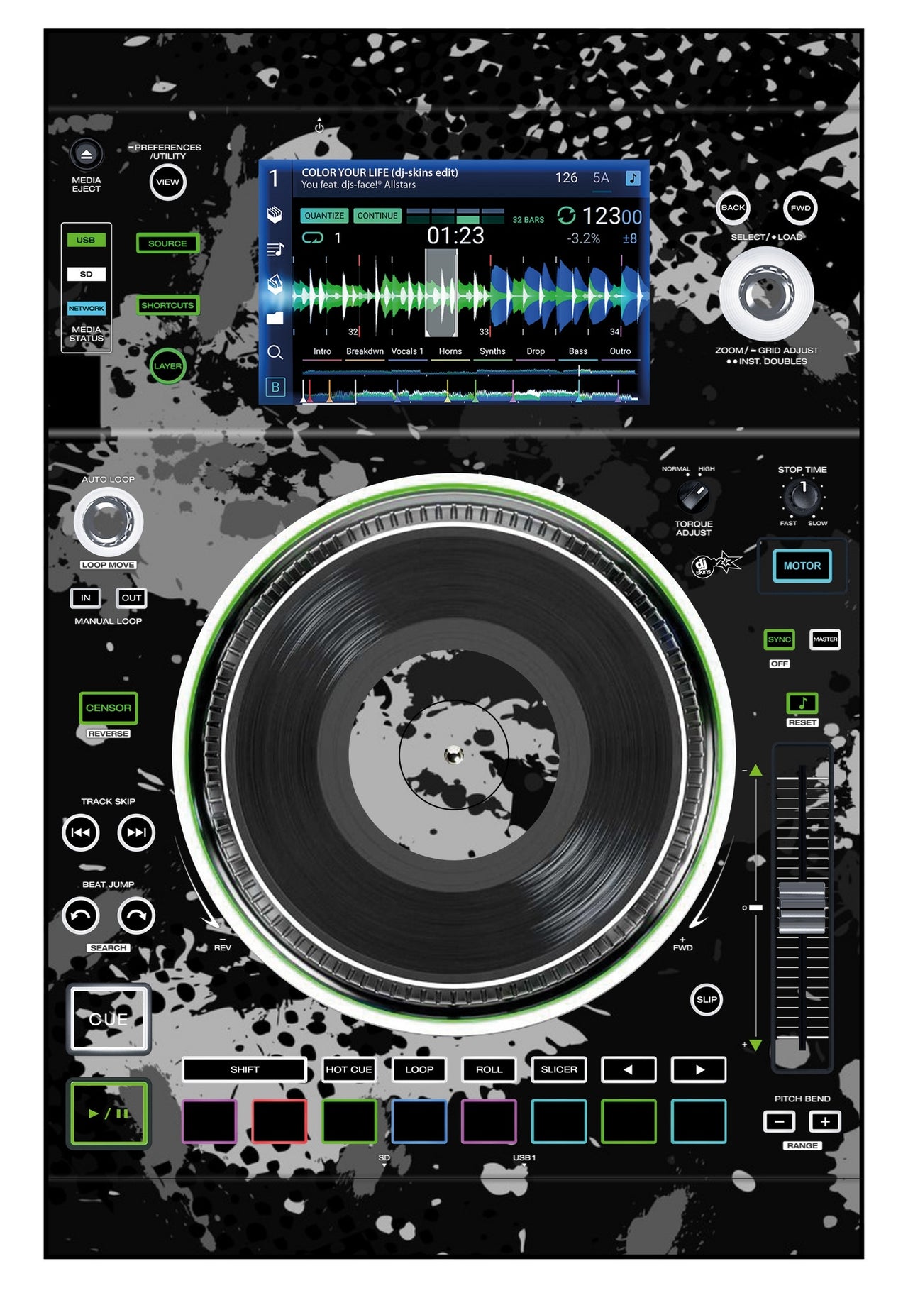 Denon DJ SC 5000 M Skin Conflict Grey