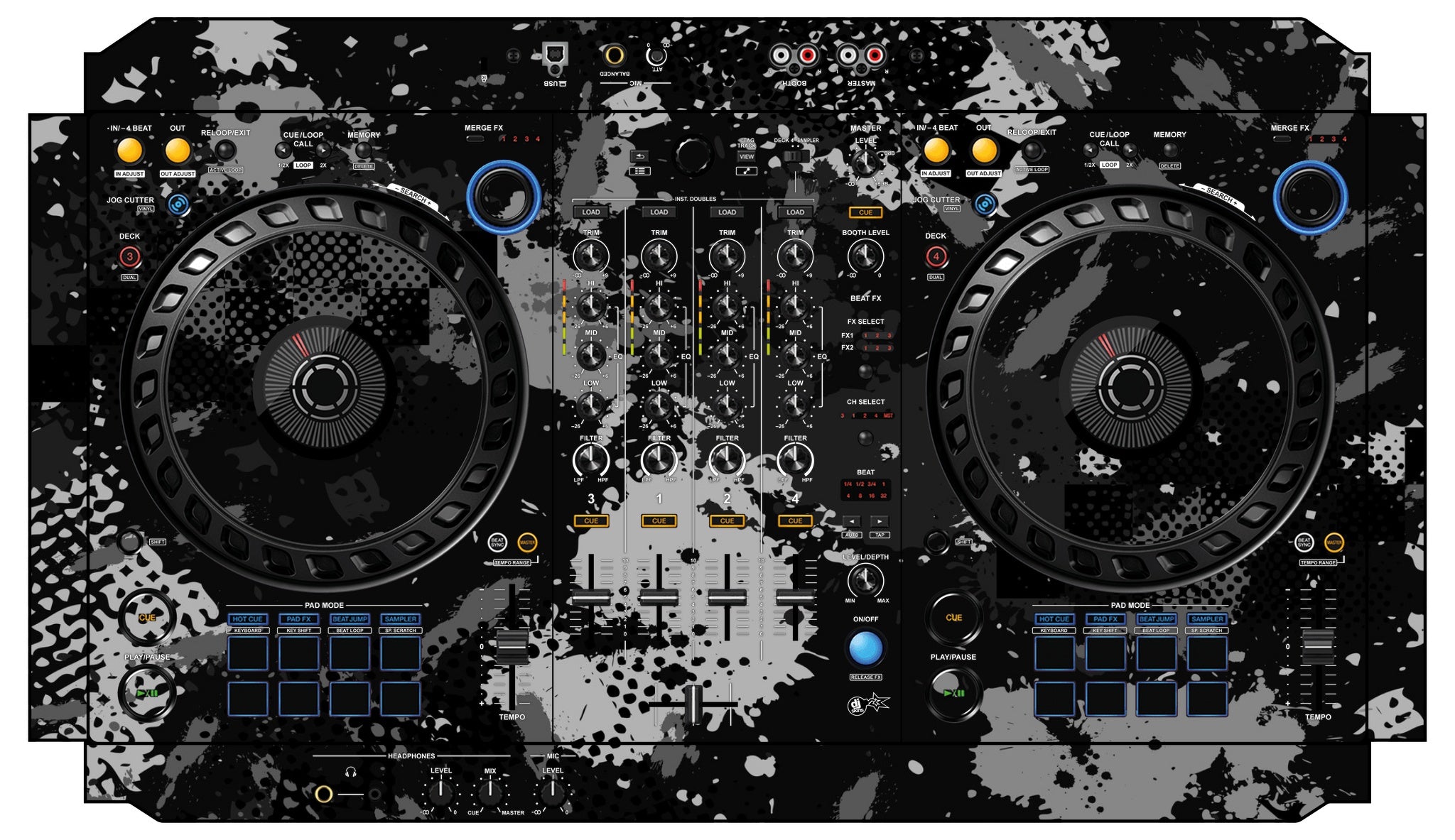 Pioneer DJ DDJ FLX6 Skin Conflict Grey