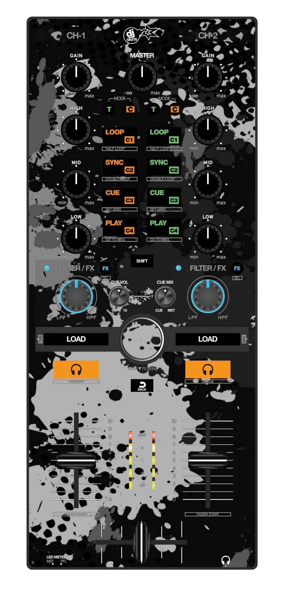 Reloop Mixtour Skin Conflict Grey