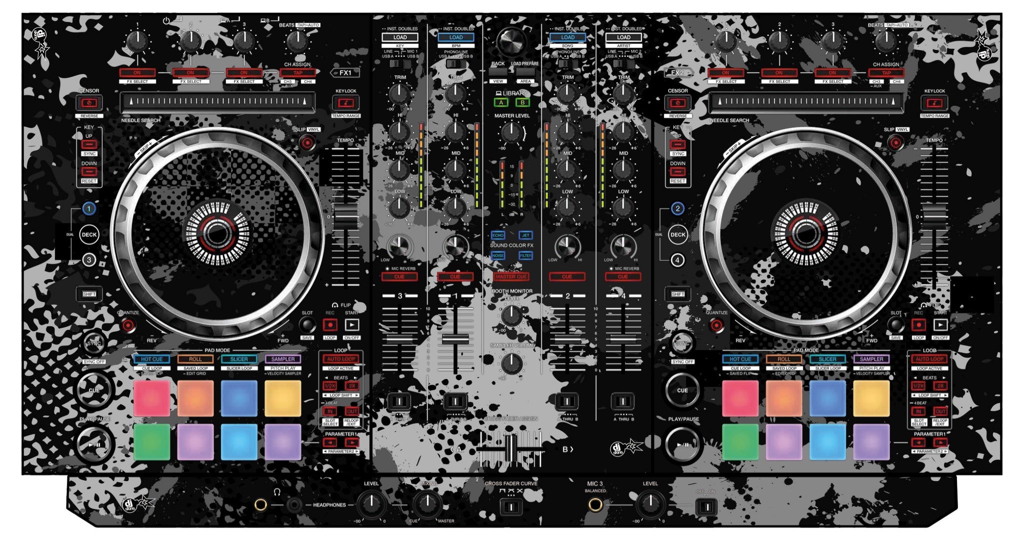 Pioneer DJ DDJ SX 3 Skin Conflict Grey