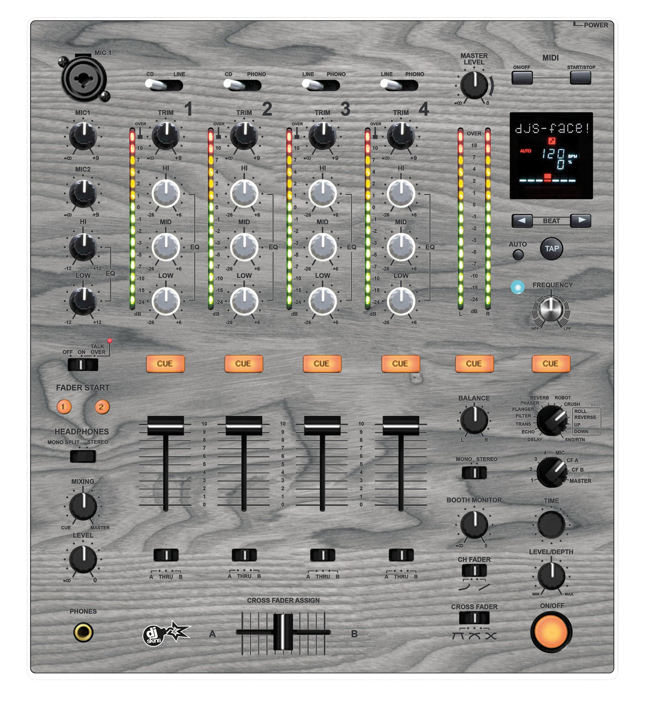 Pioneer DJ DJM 700 Skin Wood Grey
