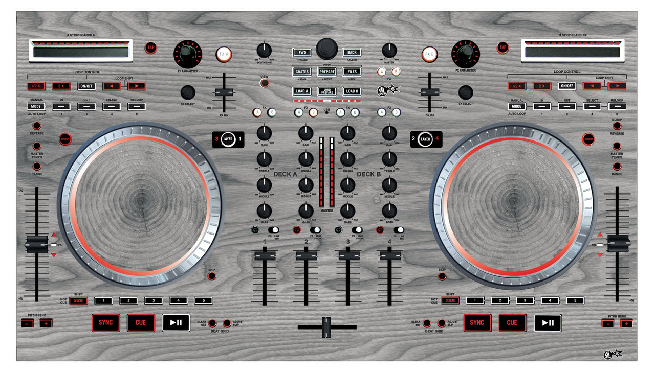 Numark NS 6 Skin Wood Grey