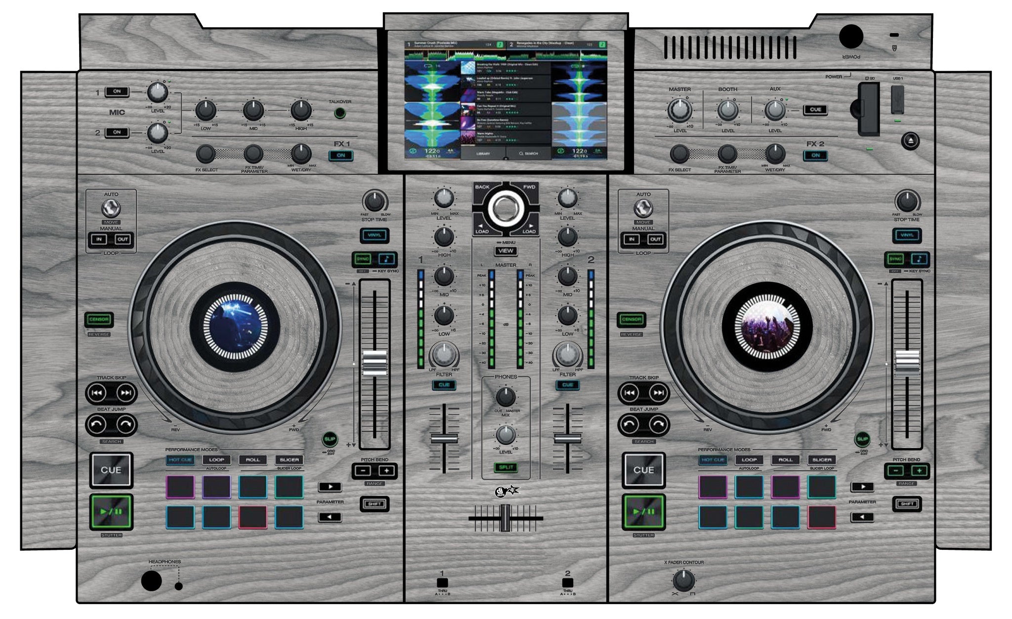 Denon DJ PRIME 2 Skin Wood Grey