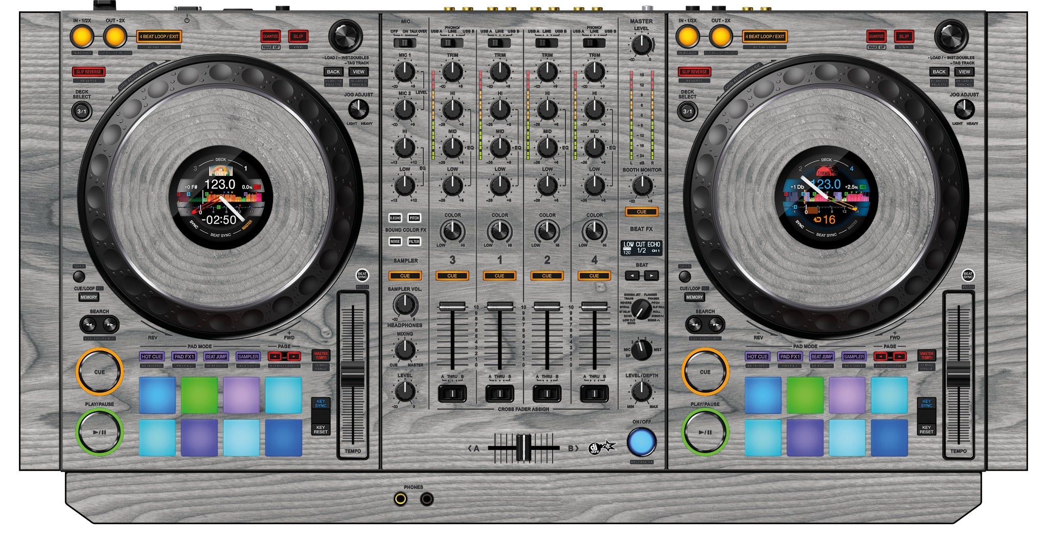 Pioneer DJ DDJ 1000 Skin Wood Grey