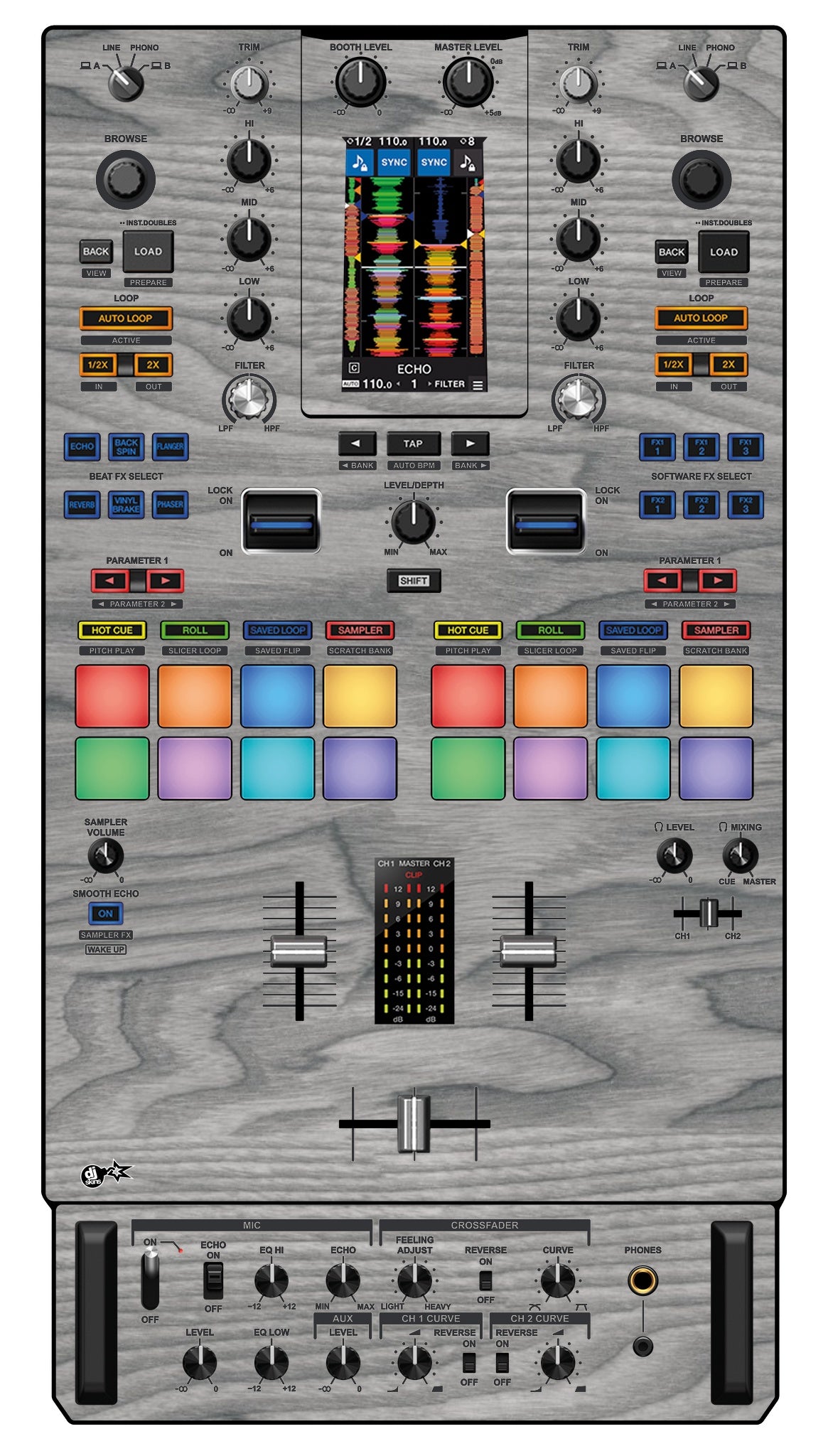 Pioneer DJ DJM S11 Skin Wood Grey