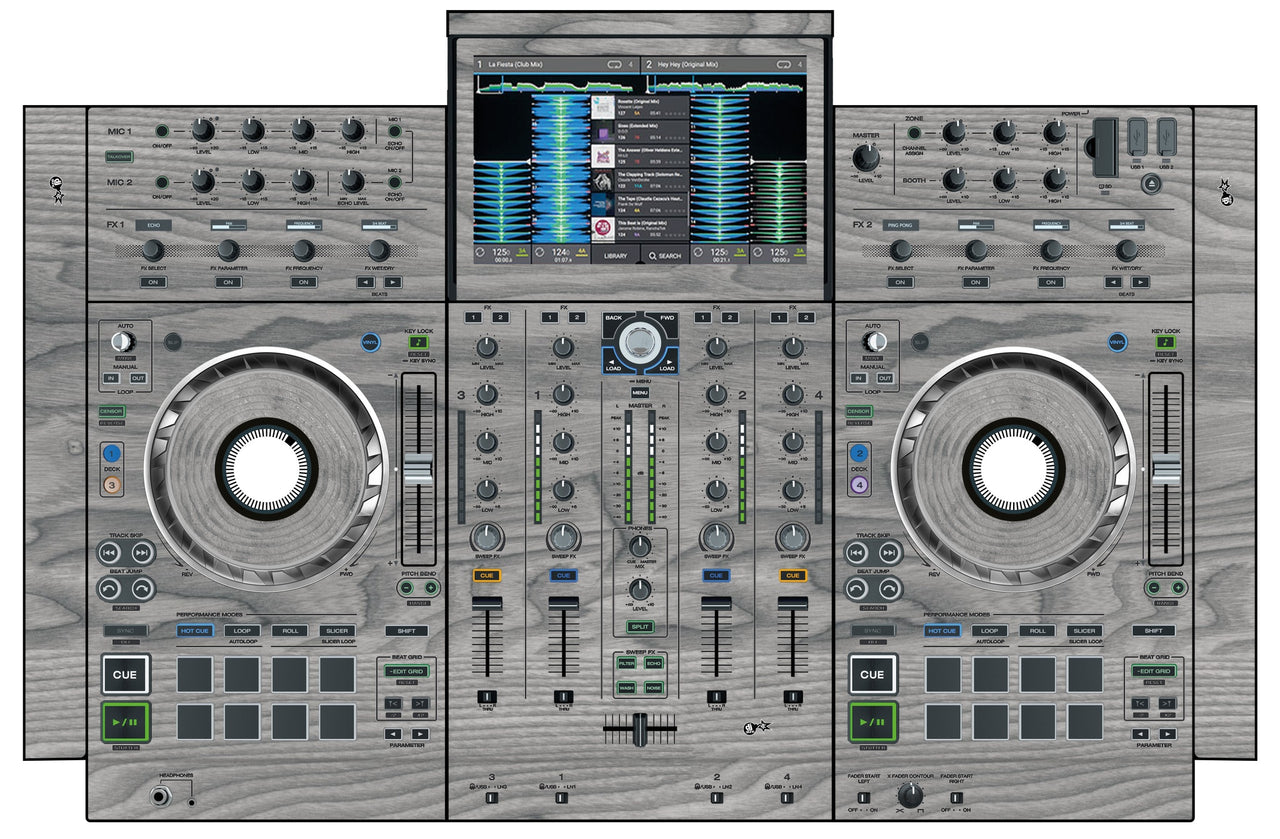 Denon DJ PRIME 4 Skin Wood Grey