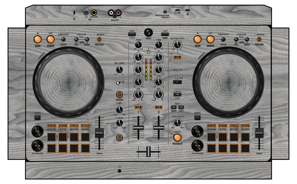 Pioneer DJ DDJ FLX 4 Skin Wood Grey