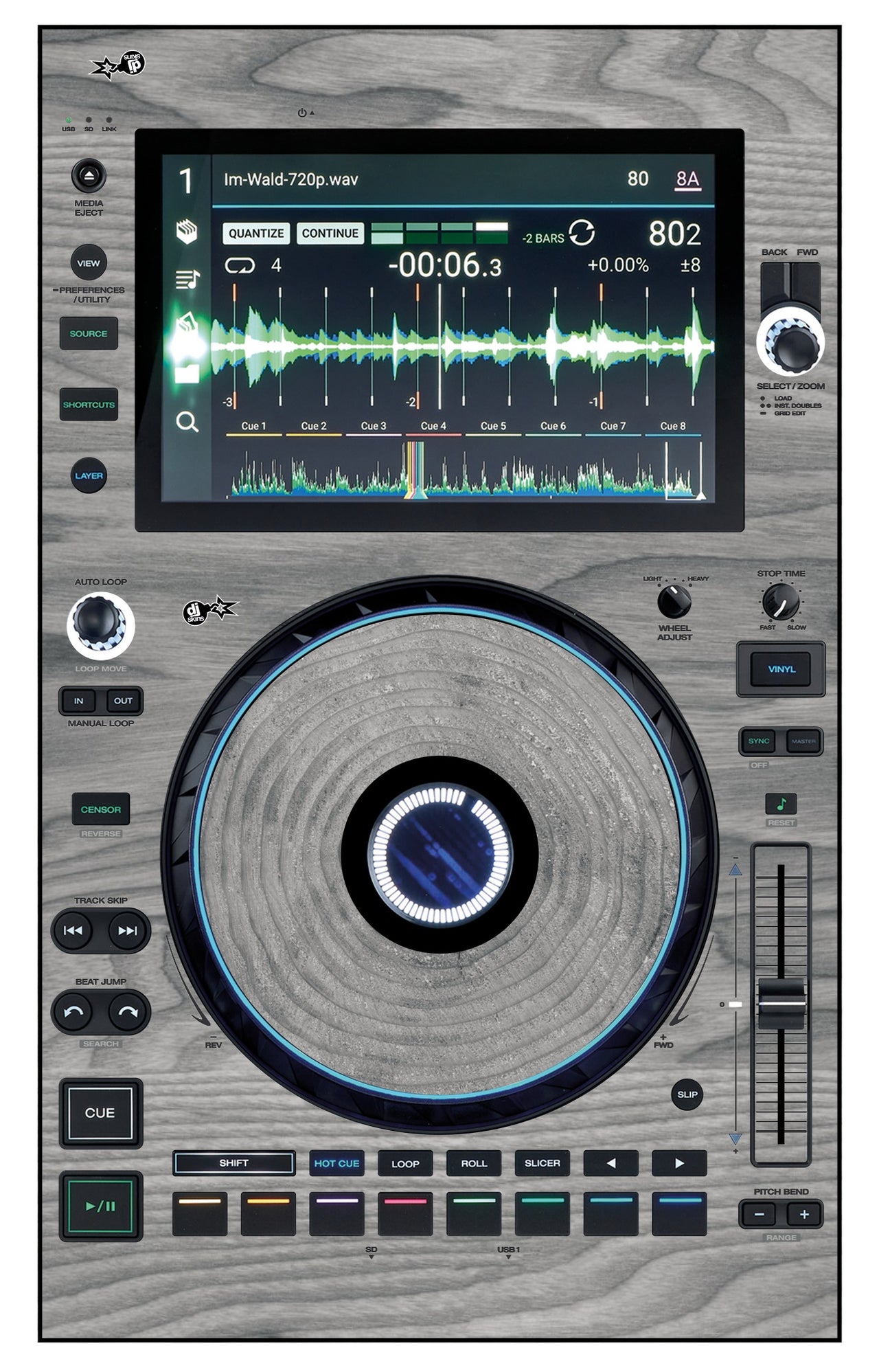 Denon DJ SC 6000 Skin Wood Grey