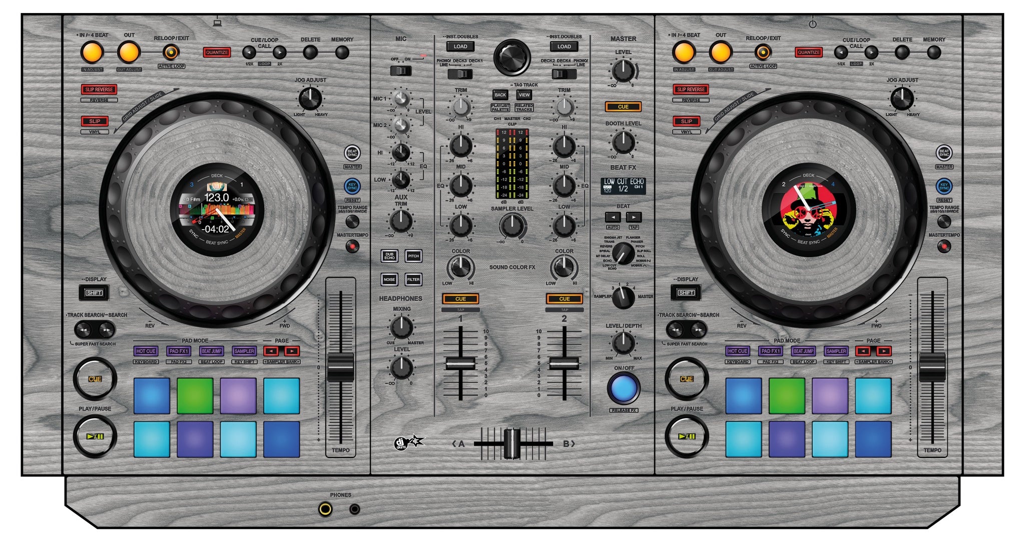 Pioneer DJ DDJ 800 Skin Wood Grey