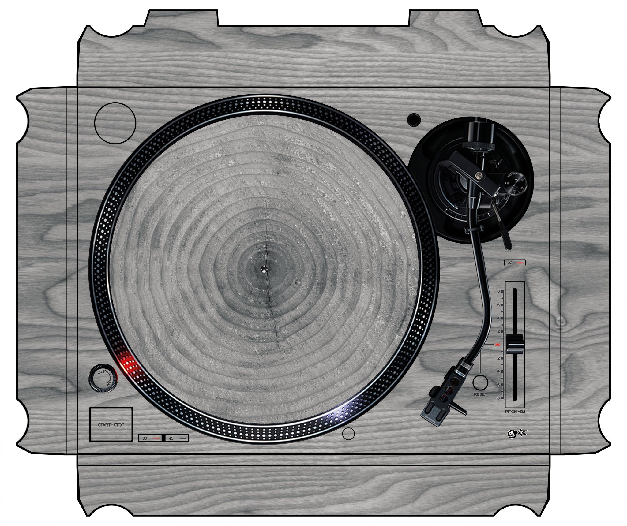 Technics 1200 / 1210 MK7 Skin Wood Grey