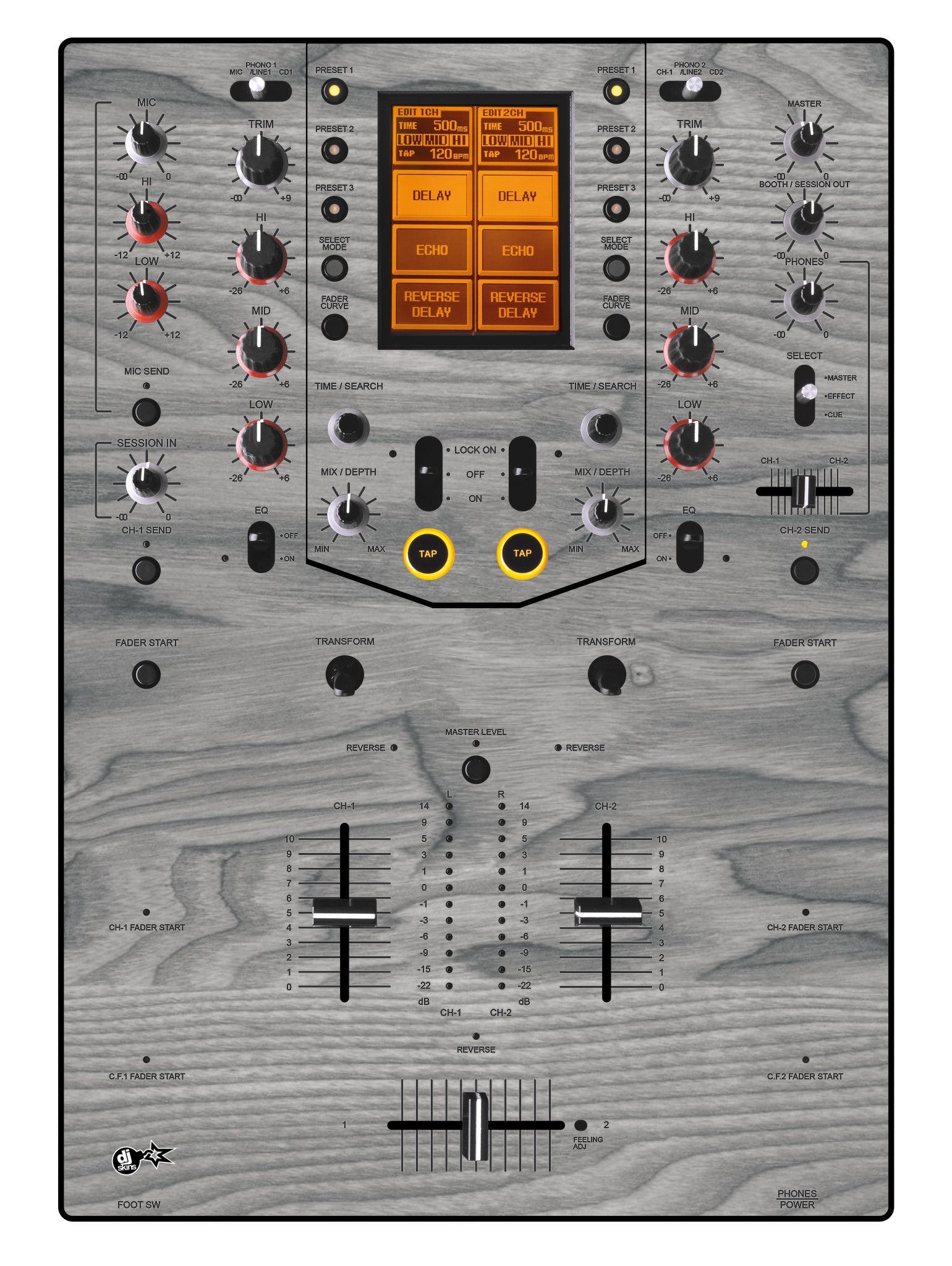 Pioneer DJ DJM 909 Skin Wood Grey