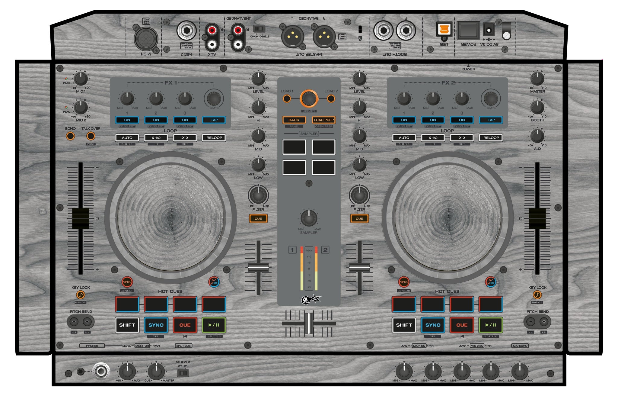 Denon DJ MC 4000 Skin Wood Grey