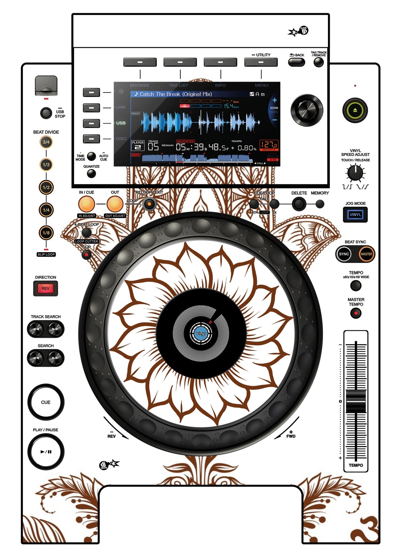 Pioneer DJ CDJ 900 NEXUS Skin Henna Classic