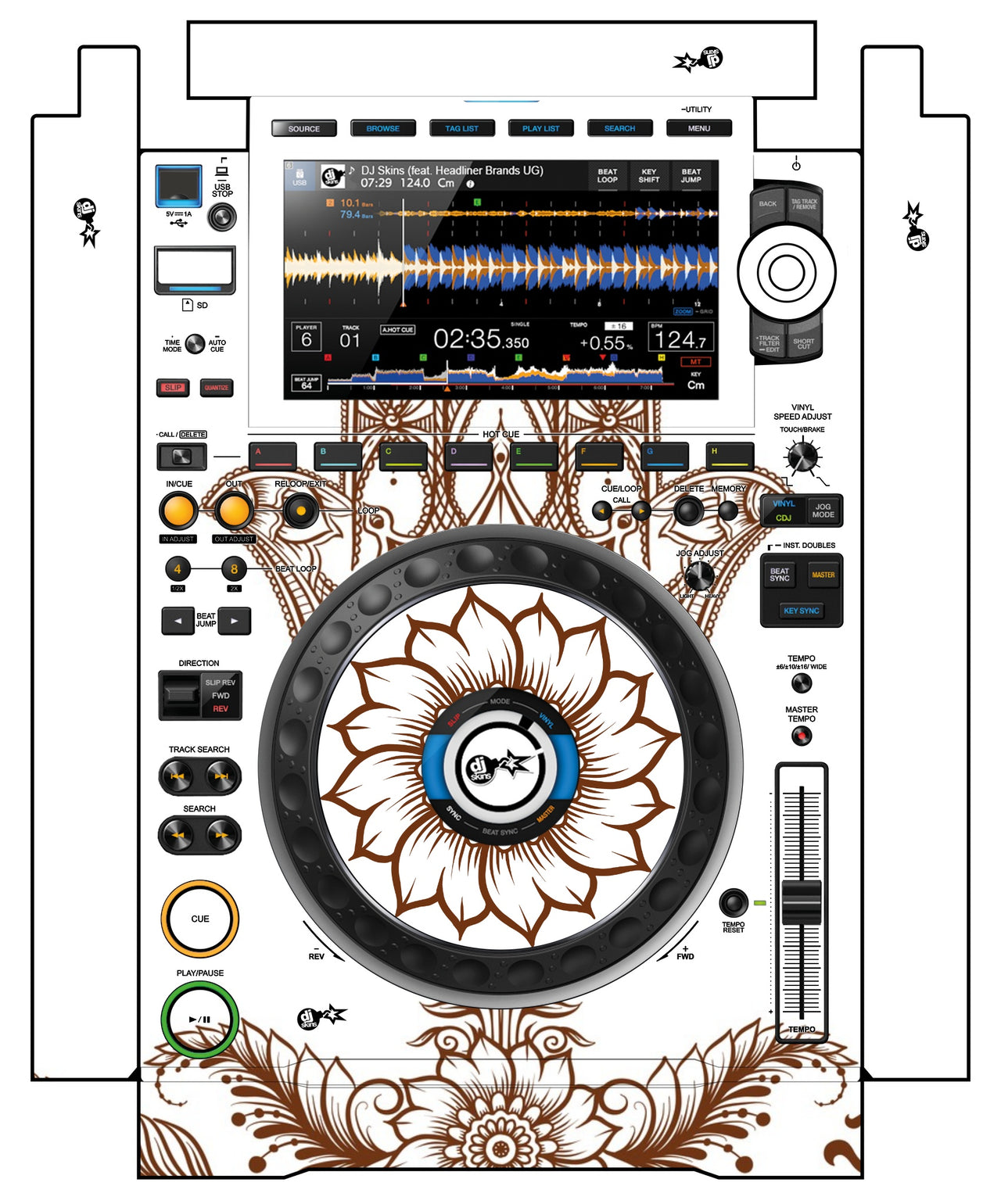 Pioneer DJ CDJ 3000 incl. SIDES Skin Henna Classic