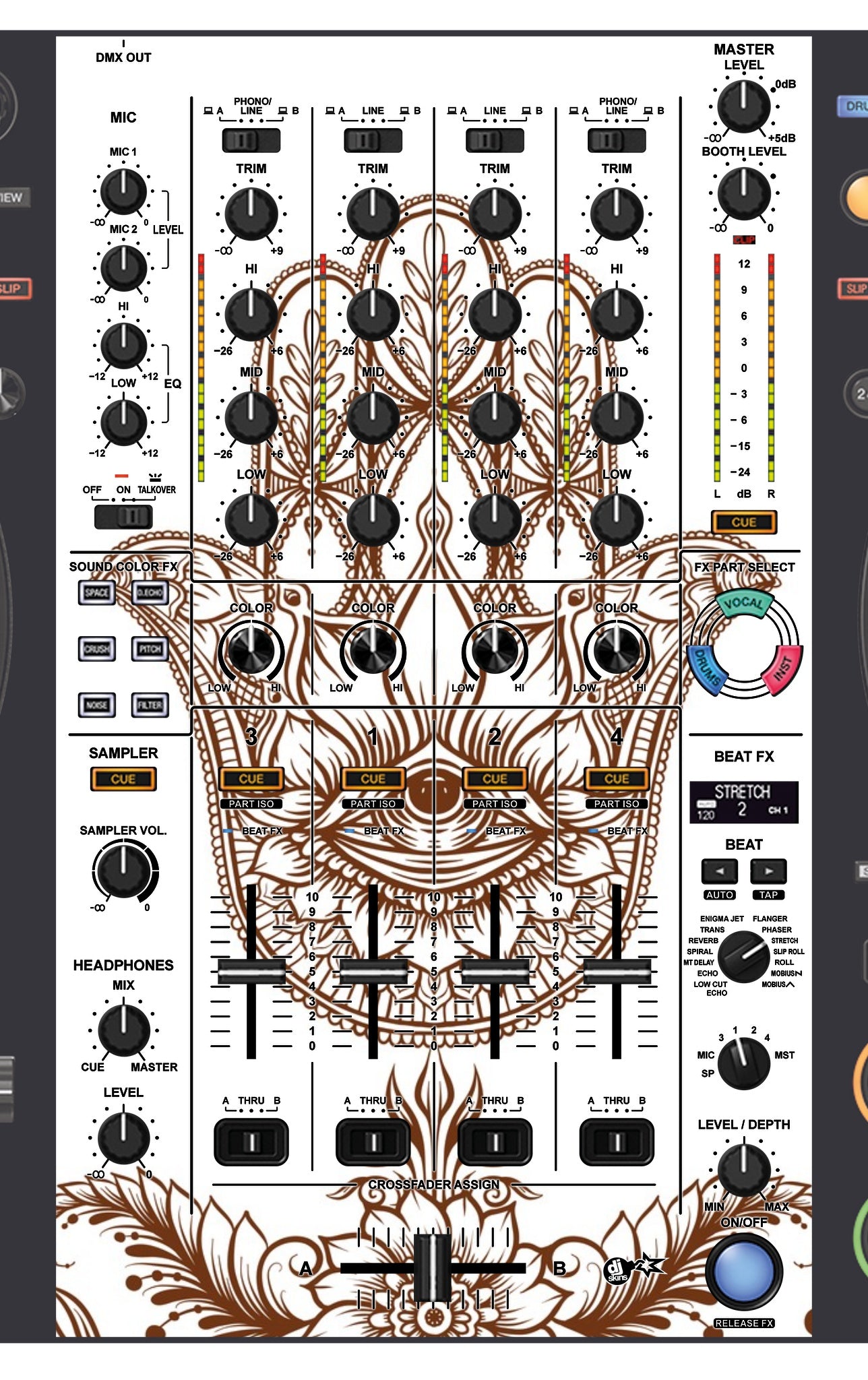 Pioneer DJ DDJ FLX10 MIXER Skin Henna Classic