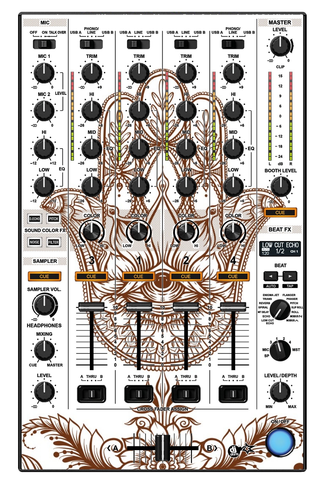 Pioneer DJ DDJ 1000 SRT MIXER Skin Henna Classic